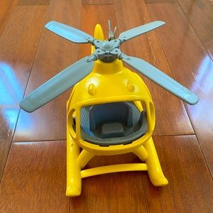 Green Toys 9" x 6" Yellow Toy Helicopter - 100% Recycled Made In The USA